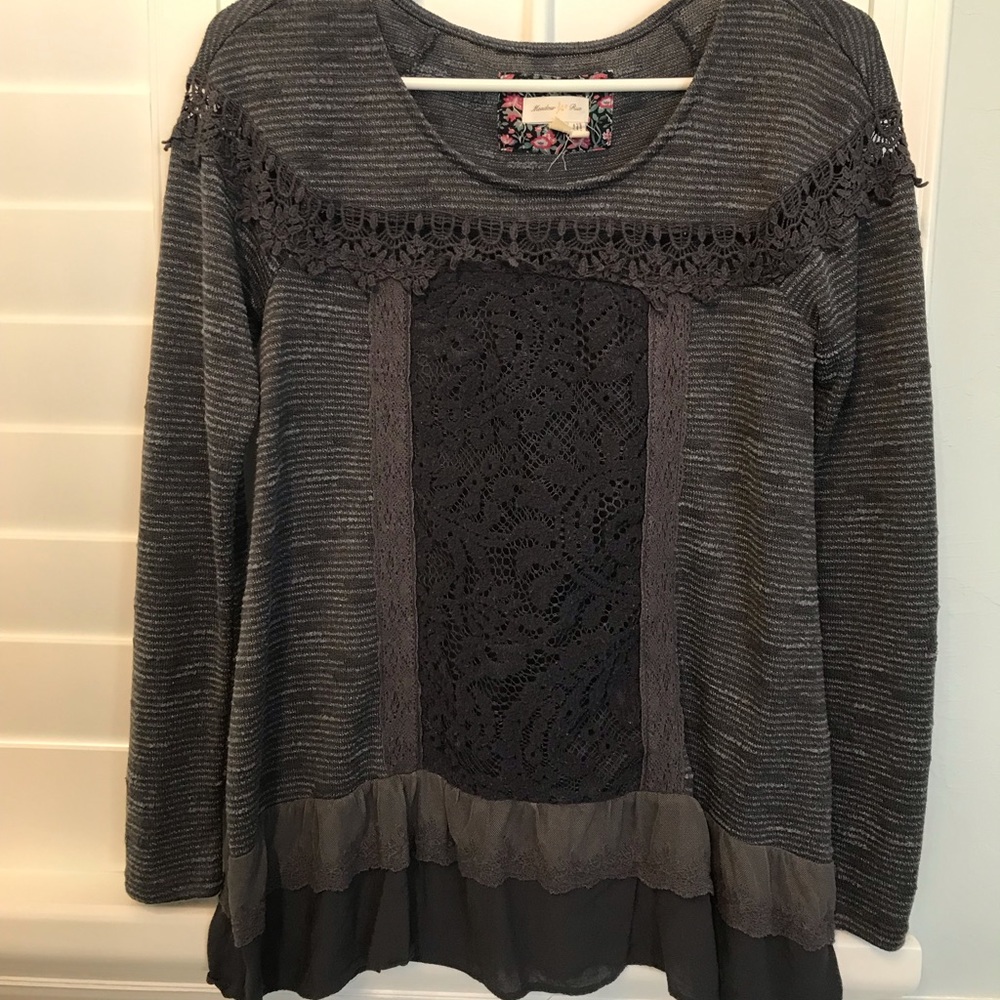Anthropology Meadow Rue long sleeve tunic top